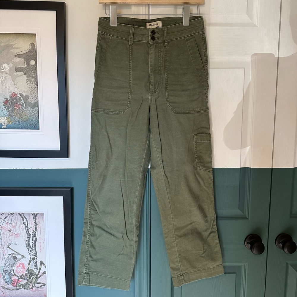 Madewell army green cargo pants size 26